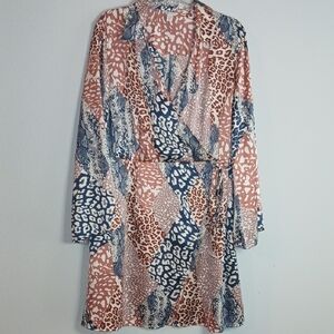 Cato Multicolor Animal Print Long Sleeve Dress